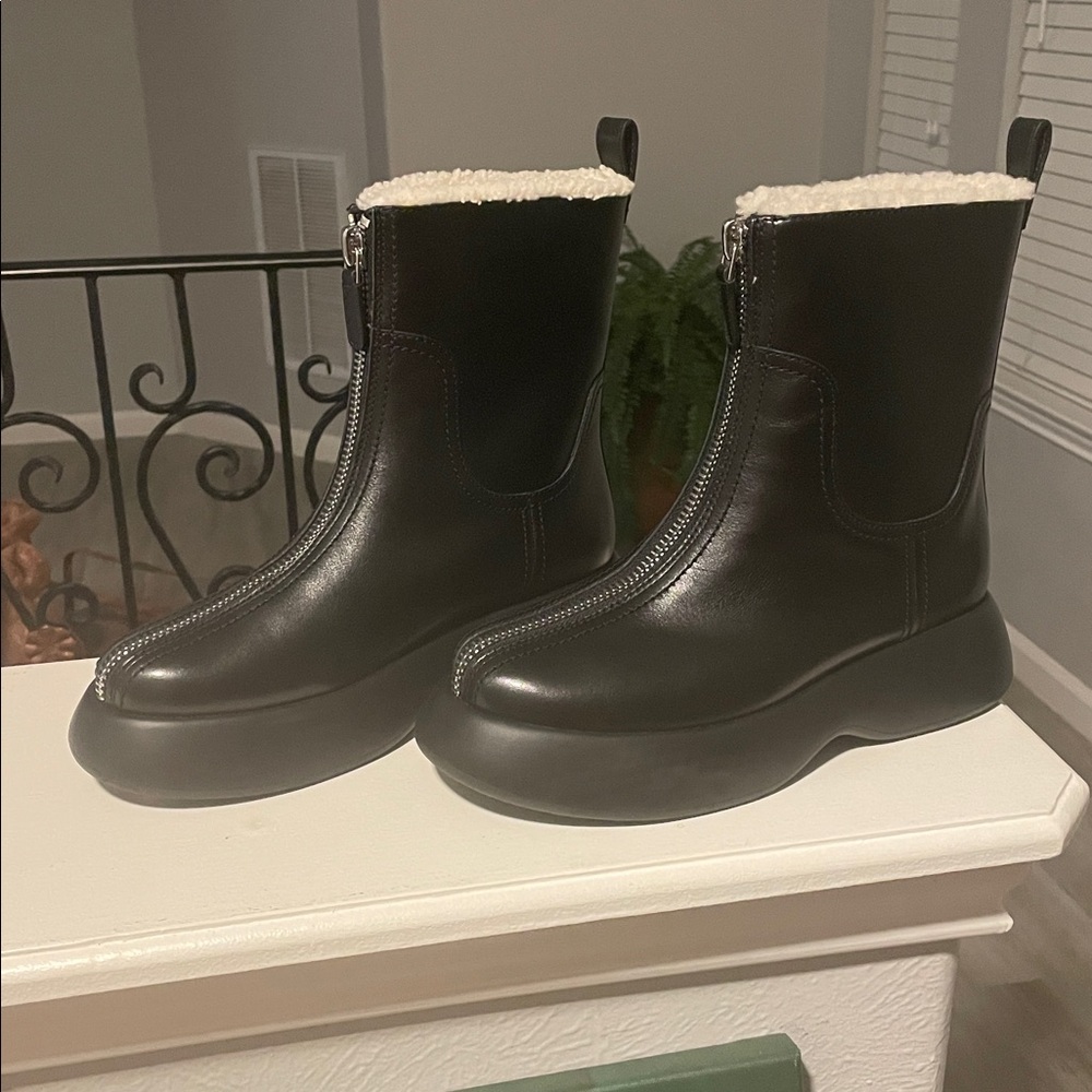 3.1 Phillip Lim Black Leather Winter Boots - Picture 8 of 8